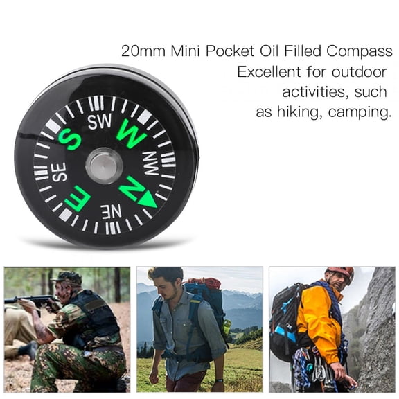 20mm 12pcs Mini Pocket Oil Filled Compass for Hiking Camping Outdoor Activities Accessory , Outdoor Activities Accessories, Pocket Compass