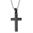 thumbnail image 1 of 20mm*35mm Cross Pendant Necklaces Stainless Steel Silver/Black/Rose Gold/Rainbow, 1 of 9