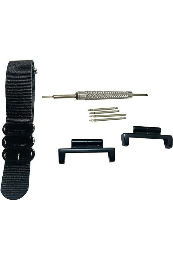 20mm 5-Ring Black Ring Nylon Strap Strap + GWM5610 16mm Lug Metal Adapter Kit for Casio GShock 5600/5610 G100 GW2310 DW6600/GW6900 GA800 5700