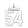 thumbnail image 1 of 20mm 925 Sterling Silver Large Polished Pendant Necklace Sport game Number 54 Pendant for Women, 1 of 2