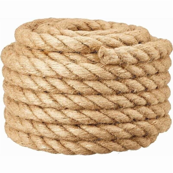 20mm Barrier Rope for Stair Handrail/Balcony Railing, Twine for Tug of War, Swings, Ship and Lift, Battle and Gym Climbing, 20mm10m, Beige..
