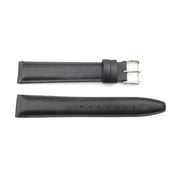 20mm Black Genuine Leather Long Tapered Edge Watch Strap