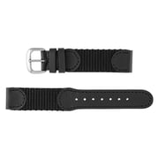 20mm Black Genuine Oil Tan Leather & Nylon Men's Long Watch Strap