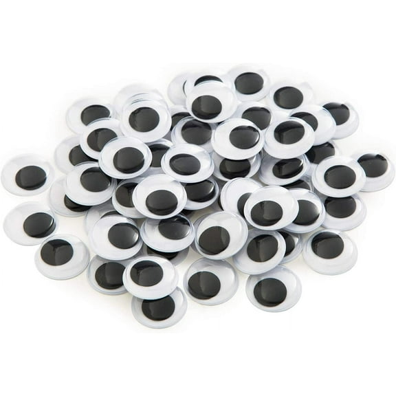 20mm Black Wiggle Googly Eyes with Self-Adhesive,200 Pcs