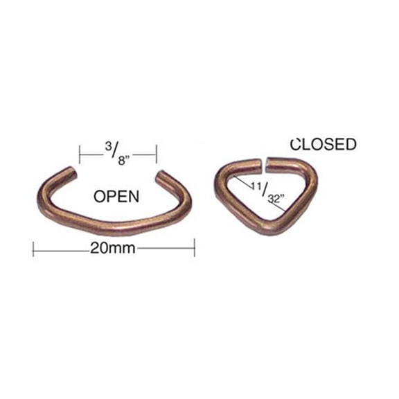 20mm Blunt Point Hog Rings - Copper Coated