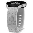 thumbnail image 1 of 20mm Castle Floral Engraved Band for Samsung Galaxy Watch 7 6 5 4 Silicone Cute Fancy Sport Strap for Watch 5 Pro/Active 2 (Grey,galaxy watch7 6 5 4 ), 1 of 7
