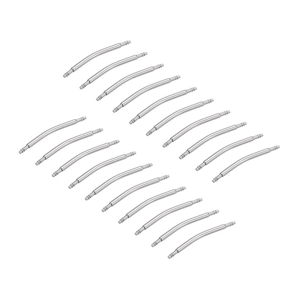 20mm Curved Spring Bar Pins 1.5mm Dia Stainless Steel Double Flanged End Watch Band Link Pin 20 Pack