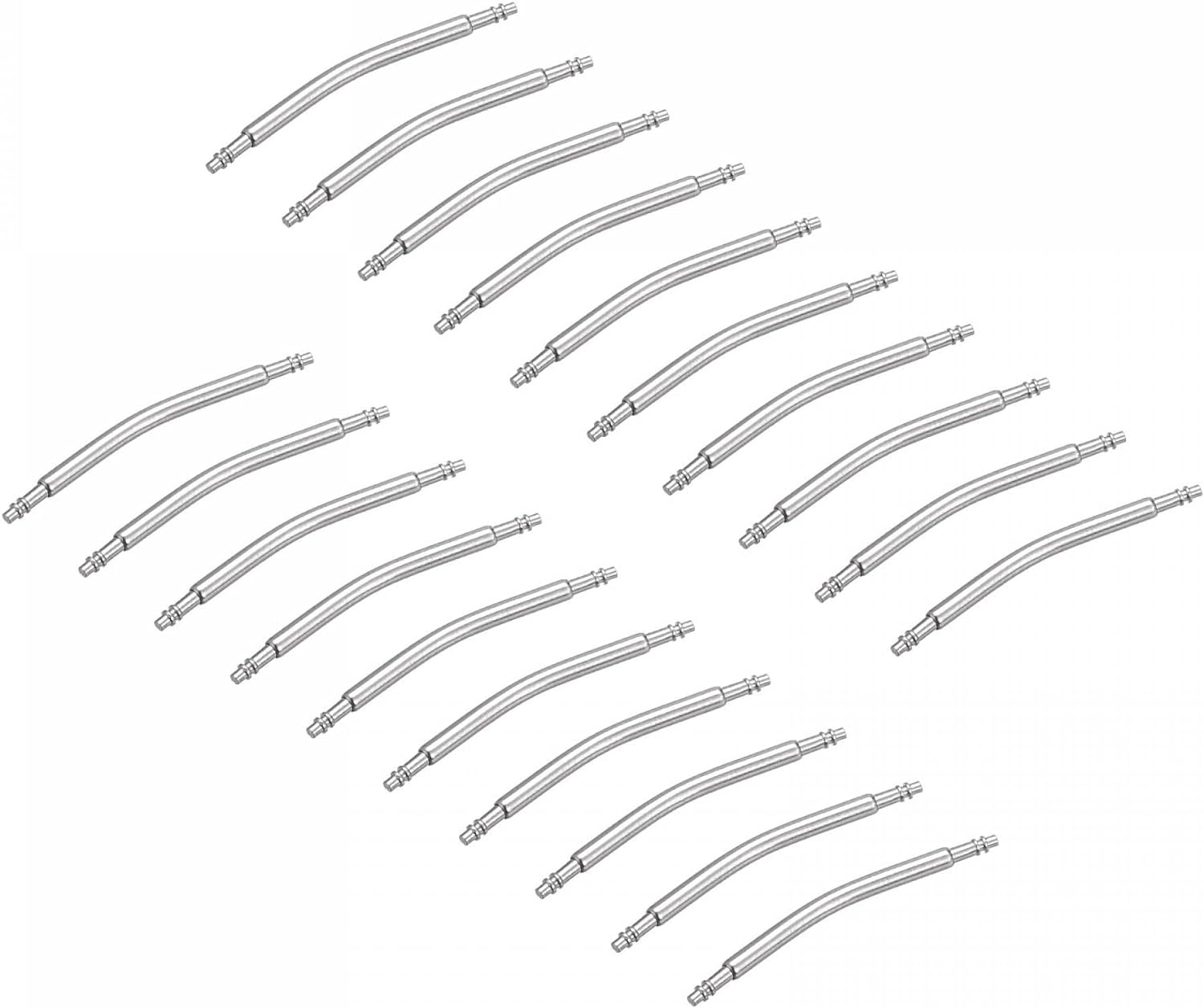 20mm Curved Spring Bar Pins 1.5mm Dia Stainless Steel Double Flanged