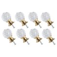 thumbnail image 1 of 20mm Dia Crystal Knobs Dresser Door Knobs Pull Handle for Home Office Furniture Cupboard Decorative Gold Color 8pcs, 1 of 7