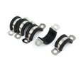 thumbnail image 1 of 20mm Dia EPDM Rubber Lined U Shaped Pipe Tube Wire Clamps Clips 5pcs, 1 of 3