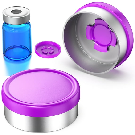 20mm Flip Off Caps Burr-Free Flip Top Caps Aluminum-Plastic Caps Single Tone Flip Top Seals for Glass Vial 100 Pcs