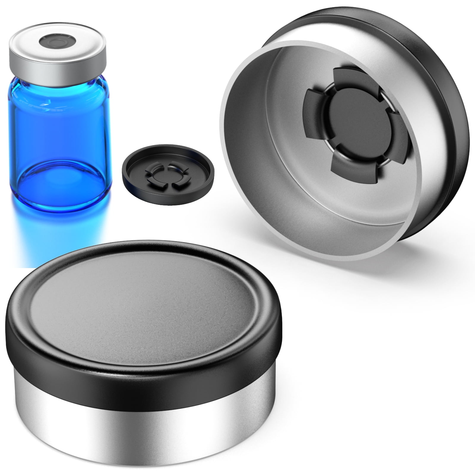 Cappucci Flip Off Gialli 20 Mm - 100 Pezzi In Alluminio E Plastica Per Fiale