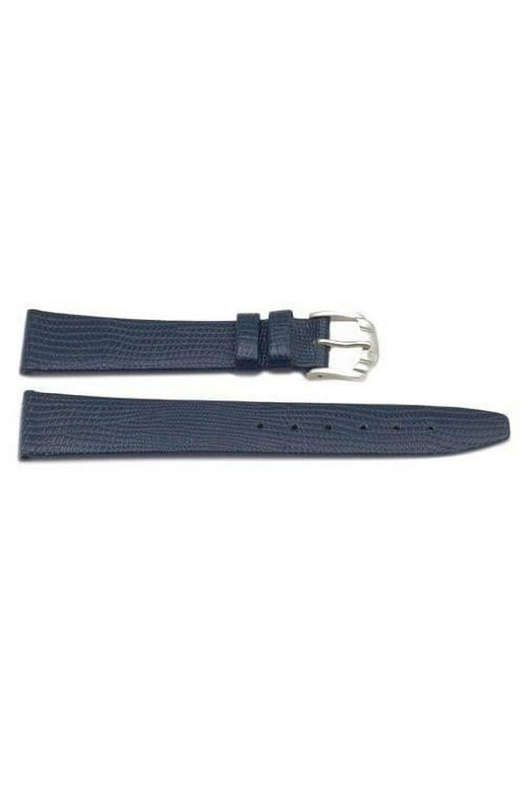 20mm Genuine Leather Lizard Grain Dark Blue Watch Strap