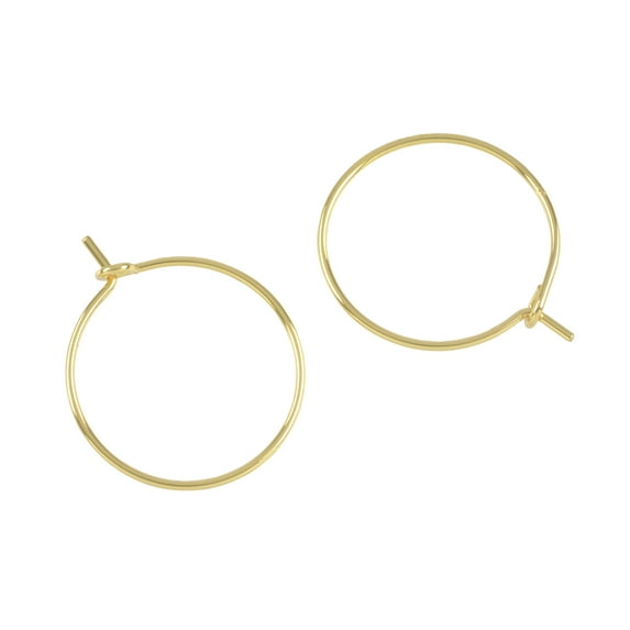 Bead Landing 20mm Gold Ear Wire Beading Hoops - Nickel-Free Brass Earring Hoops for DIY Jewelry, Beaded & Dangle Earrings, 12 Pack