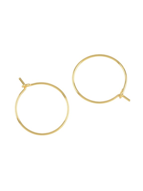 20mm Gold Ear Wire Beading Hoops - Nickel-Free Brass Earring Hoops for DIY Jewelry, Beaded & Dangle Earrings, 12 Pack