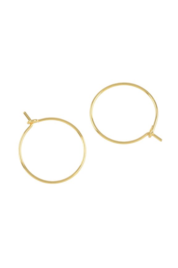 20mm Gold Ear Wire Beading Hoops - Nickel-Free Brass Earring Hoops for DIY Jewelry, Beaded & Dangle Earrings, 12 Pack