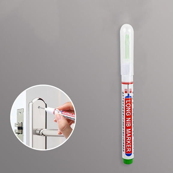 20mm Long Nib Deep Hole Marker Pen Quick-Dry Industrial Marking Tool for Wood Metal Concrete Construction DIY 9ml