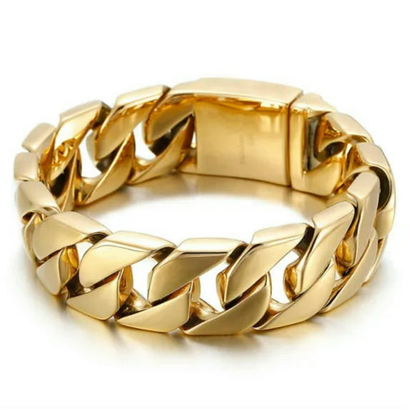 20mm Men's Heavy Polished Stainless Steel Large Cuban Link Chain Bracelet 8.26"