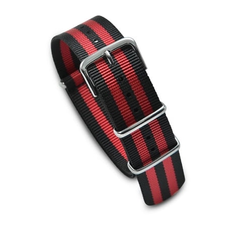 20mm Military MoD Nylon Watch Strap - Black Red