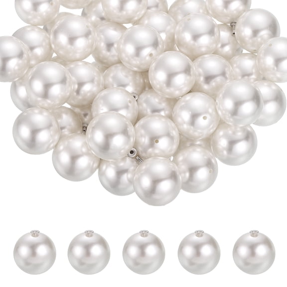 20mm Pearl Rivet Studs, 60 Pcs Leather Rivets Pearl Rivet Buttons Spikes for Leather Crafting for Decor Repair DIY Clothing Belts Bags Shoes, White