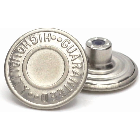 20mm Replacement Jean Tack Buttons GHQ No Sew Metal Buttons 12 Set