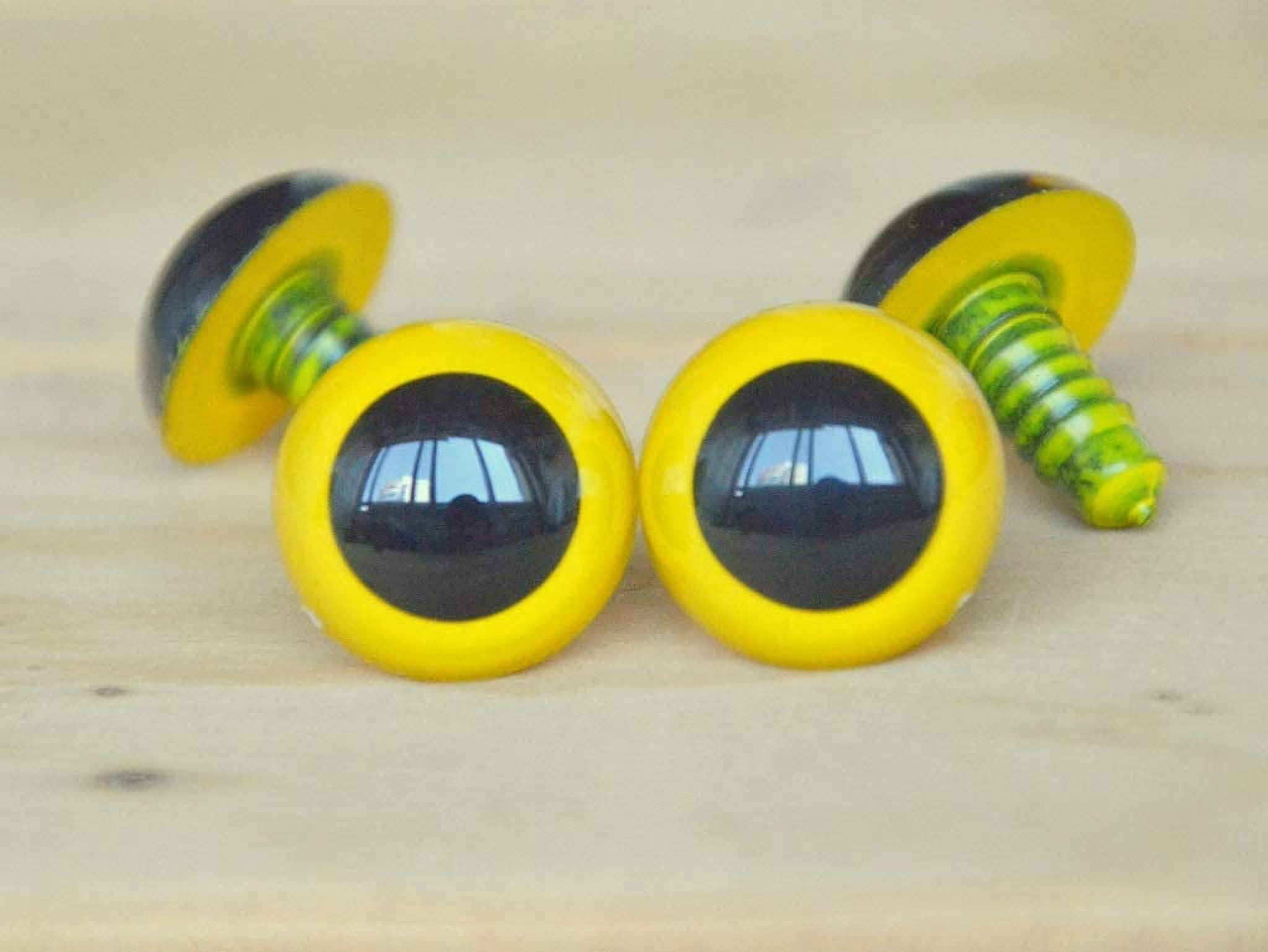 20mm Safety Eyes Plastic Eyes Plastic Craft Safety Eyes Teddy Bear Stuffed  Doll Animal Amigurumi DIY Accessories - 10 Pairs (Yellow) 