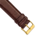 thumbnail image 1 of 20mm Short Brown Smooth Lthr Gld-tone Buckle Watch Band, 1 of 5
