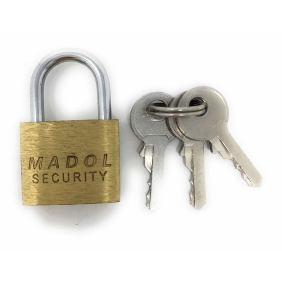 20mm Small Mini Brass padlock with Brass Chromed Keys PACK of 6 all Keyed Alike [QTY6KA620]