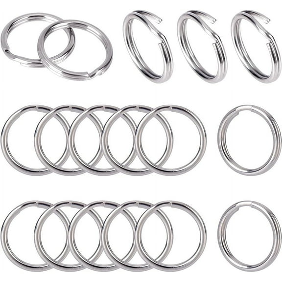 20mm Split Rings 50pcs 304 Stainless Steel Double Loop Jump Rings 10 Gauge Mini Connector Rings for Earring Necklace Bracelet Keychain Jewelry Making DIY Craft