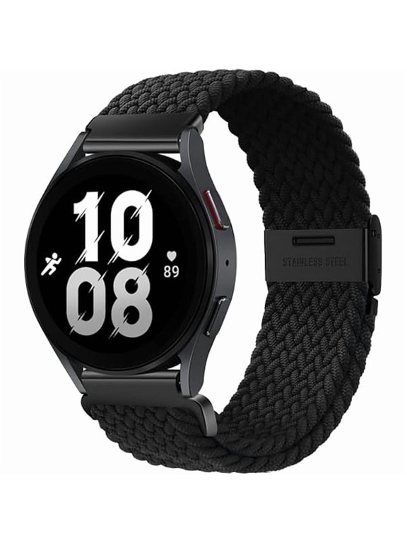 20mm Sport Loop Band Compatible With Samsung Galaxy Watch 7 6 5 4 40mm 44mm/Watch 5 Pro 45mm/Galaxy Watch 4 6 Classic 42mm 46mm 43mm 47mm/Watch 3 41mm/Active 2 Nylon Braided Strap for Women Men