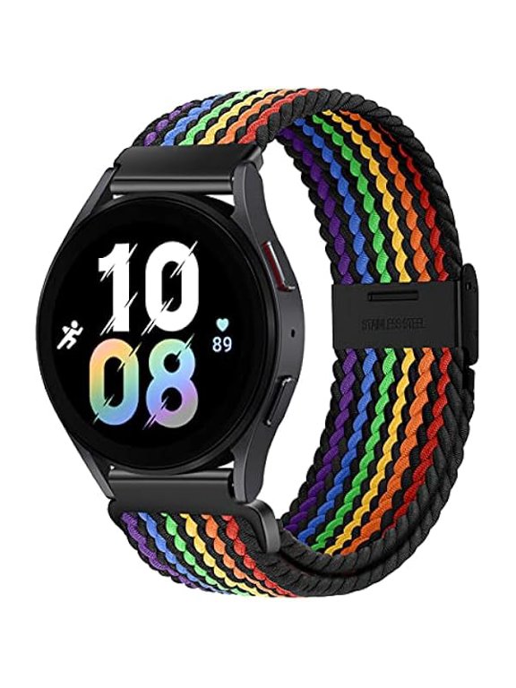 20mm Sport Loop Band Compatible With Samsung Galaxy Watch 7 6 5 4 40mm 44mm/Watch 5 Pro 45mm/Galaxy Watch 4 6 Classic 42mm 46mm 43mm 47mm/Watch 3 41mm/Active 2 Nylon Braided Strap for Women Men