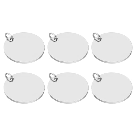 20mm Steel Disc, 6pcs Stainless Steel Stamping Blanks Tags for Laser Engraving Stamping Jewelry Making,Silver Tone