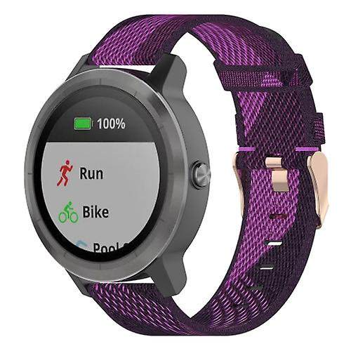 20mm Stripe Weave Nylon Wrist Strap Watch Band For Garmin Venu, Vivomove 3, Vivoactive 3, Forerunner 245 / 645