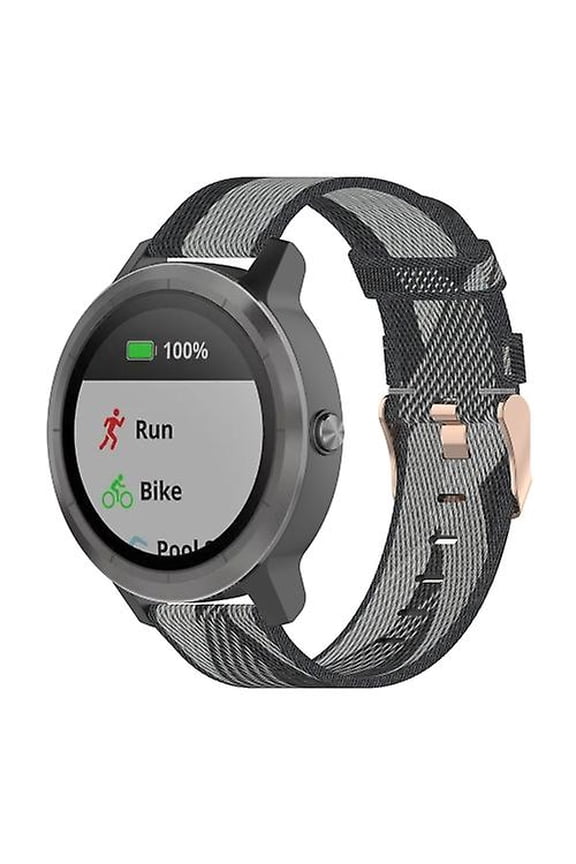20mm Stripe Weave Nylon Wrist Strap Watch Band For Garmin Venu, Vivomove 3, Vivoactive 3, Forerunner 245 / 645