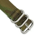 thumbnail image 1 of 20mm Two-Piece Green Camo Ballistic Nylon with Brushed Stainless Steel Buckle 8.5 inch Watch Band, 1 of 3
