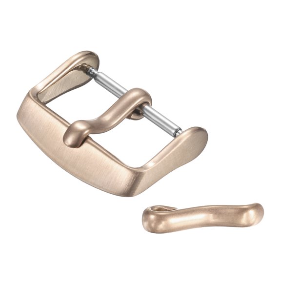 20mm Watch Band Replacement Buckle Stainless Steel Watch Strap Clasp Brushed PVD Buckles with 2pcs Tongue, Rose Gold