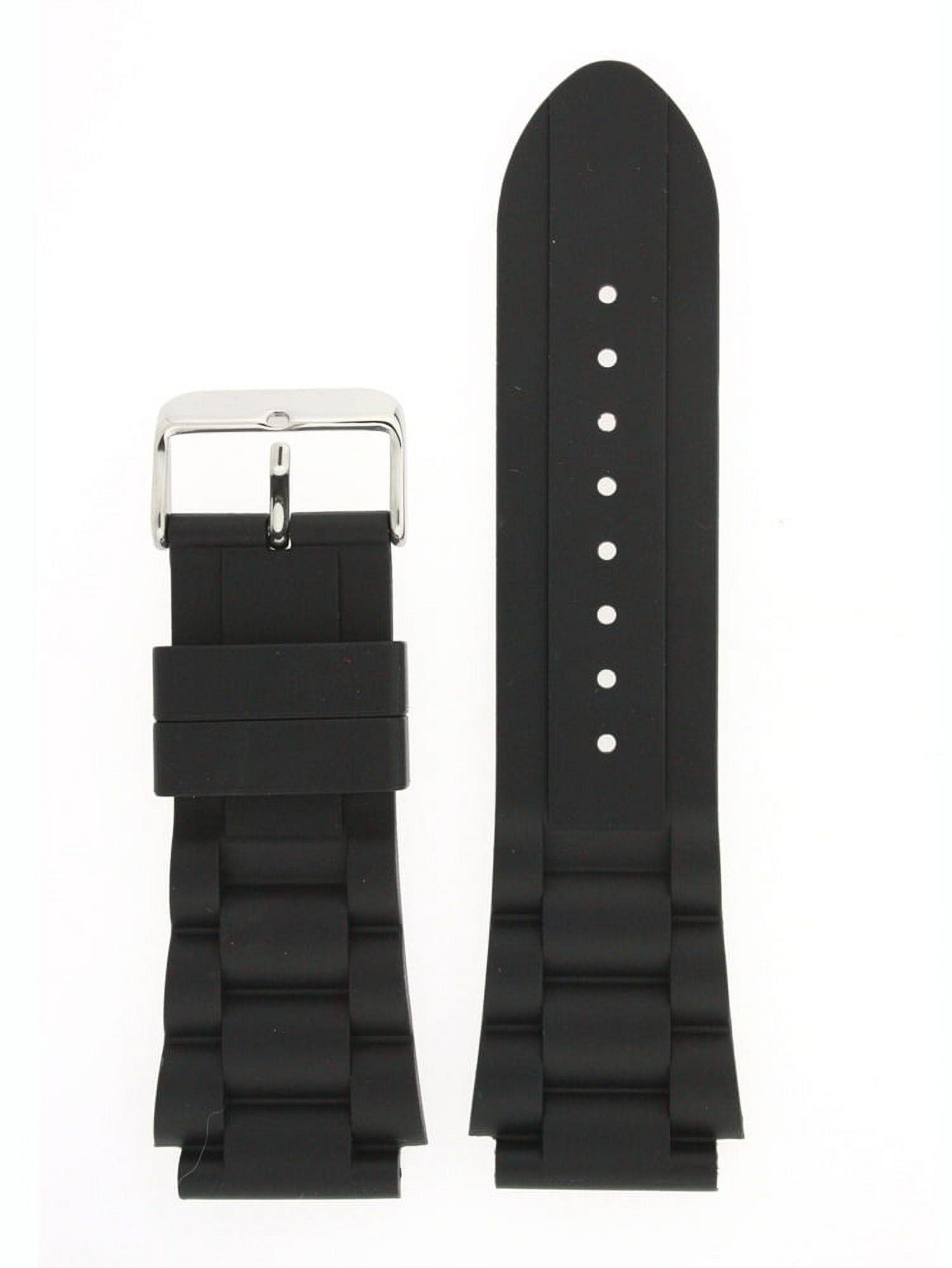 20mm Watch Band Silicon Rubber Black Strap Waterproof Stainless Buckle