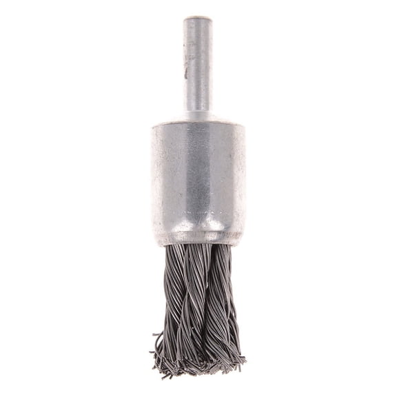 20mm wire knot end brush stainless steel with 1/4" shank for grinder