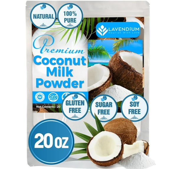 20oz (1.25 lbs) Coconut Milk Powder, 100% Natural & Pure, Unsweetened, Perfect for Cake, Coffee, Tea, Creamer Alternative, No Additives, No Gluten, Vegan.