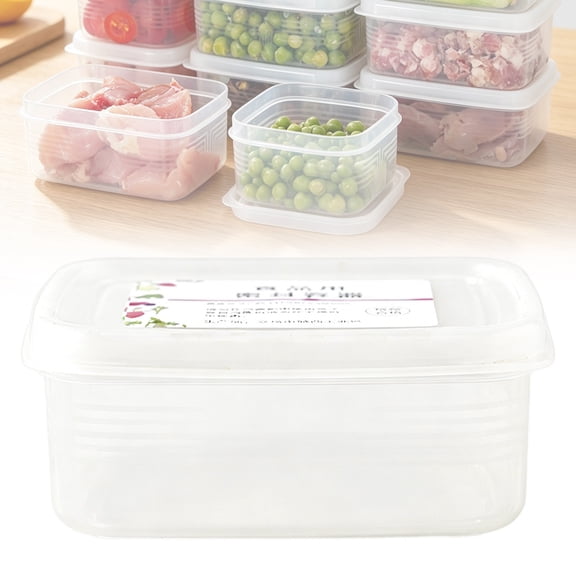 20oz Airtight Plastic Food Storage Container with Lid, BPA-Free Reusable Square Jar for Meal Prep, Microwave Dishwasher Freezer Safe, Stackable Pantry Fridge Organizer, By Harlik