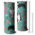 thumbnail image 1 of 20oz Australian Shepherd Floral Skinny Tumblers Stainless Steel Tumbler with Lid and Straw,Vacuum Insulated Double Wall Travel Tumbler Cups with Cleaning Brush for Coffee,Tea, 1 of 6