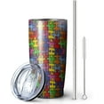 thumbnail image 1 of 20oz Autism Awareness Tumbler, Skinny Stainless Steel Tumbler with Lid Straw, Vacuum Insulated Double Wall Travel Tumbler, Coffee MugGreat Gifts for Girls, Mom, Dad, Grandpa, Grandma, 1 of 6