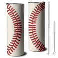 thumbnail image 1 of 20oz Baseball Pattern Skinny Tumblers Stainless Steel Tumbler with Lid and Straw,Vacuum Insulated Double Wall Travel Tumbler Cups with Cleaning Brush for Coffee,Tea, 1 of 6