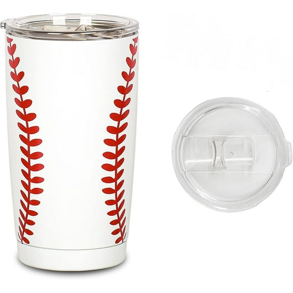 20oz Baseball Tumbler, Mom Travel Coffee Mug Sports Coaches Stainless Steel Drinking Cups With Lid Baseball Gift For Women Baseball Lover Mom Dad