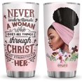 thumbnail image 1 of 20oz Birthday Gifts for Women, Mom, Friend - Christian Gifts Religious Gifts For Women Faith Black Women Stainless Steel Tumbler Cup with Lid, Double Wall Vacuum Insulated Travel Coffee Mug, 1 of 4