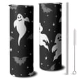 thumbnail image 1 of 20oz Black Halloween Ghosts Bats and Stars Skinny Tumblers Stainless Steel Tumbler with Lid and Straw,Vacuum Insulated Double Wall Travel Tumbler Cups with Cleaning Brush for Coffee,Tea, 1 of 6
