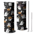 thumbnail image 1 of 20oz Black Halloween Ghosts and Pumpkins Skinny Tumblers Stainless Steel Tumbler with Lid and Straw,Vacuum Insulated Double Wall Travel Tumbler Cups with Cleaning Brush for Coffee,Tea, 1 of 6