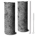 thumbnail image 1 of 20oz Black and Tan Leopard Print Skinny Tumblers Stainless Steel Tumbler with Lid and Straw,Vacuum Insulated Double Wall Travel Tumbler Cups with Cleaning Brush for Coffee,Tea, 1 of 6