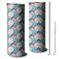 thumbnail image 1 of 20oz Blue Red Checkered Pattern Skinny Tumblers Stainless Steel Tumbler with Lid and Straw,Vacuum Insulated Double Wall Travel Tumbler Cups with Cleaning Brush for Coffee,Tea, 1 of 6