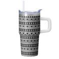 thumbnail image 1 of 20oz Boho Insulated Tumbler with Lid and Straw, Stainless Steel Travel Coffee Mug, Double Wall Vacuum, Leakproof Bohemian Pattern, 1 of 5